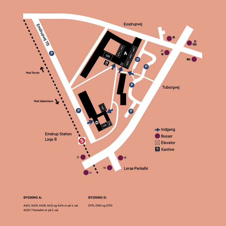 Folkeuniversitetet på Campus Emdrup - kort